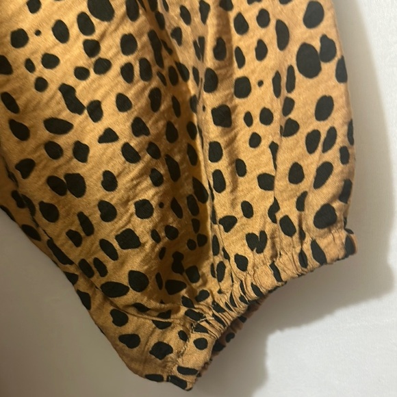 Brown and Black Ruffled Long Sleeve Dress with Bib Collar - Picture 7 of 7